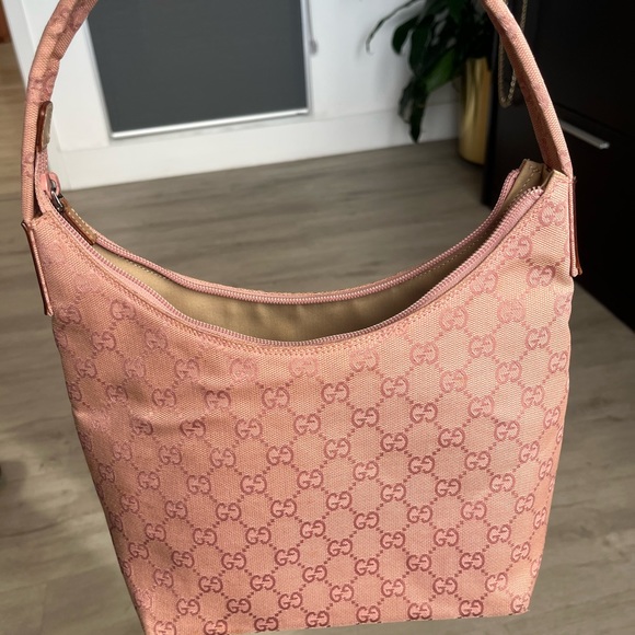 Authentic GUCCI Shoulder HandBag Purse GG Canvas Leather Pink - Picture 9 of 15